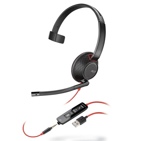 Poly Blackwire 5210, Monaural, Over The Head USB Headset 207577-01